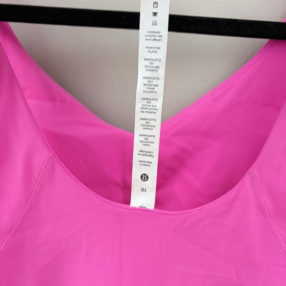 NWOT Lululemon Align Onesie 8" size 12 in sonic pink. - Picture 4 of 9